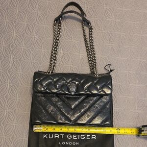 Kurt Geiger Metallic Black Quilted Shoulder Bag